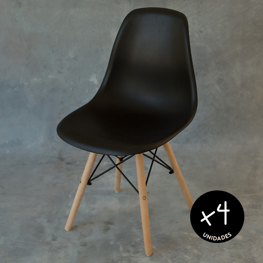 Información Técnica: Silla Eames patas de madera.